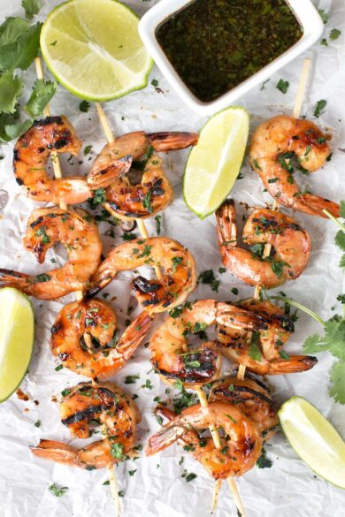 Cilantro Shrimp Skewers Sweetened With Agave – Cookin' with Mima