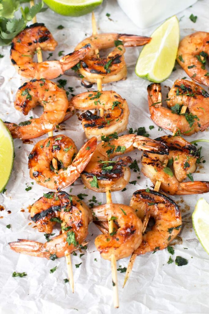 Cilantro Shrimp Skewers Sweetened With Agave – Cookin' with Mima