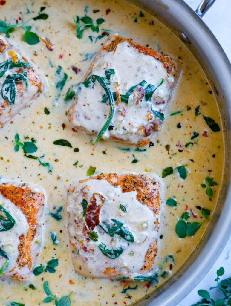 Creamy Tuscan Salmon – Cookin' with Mima
