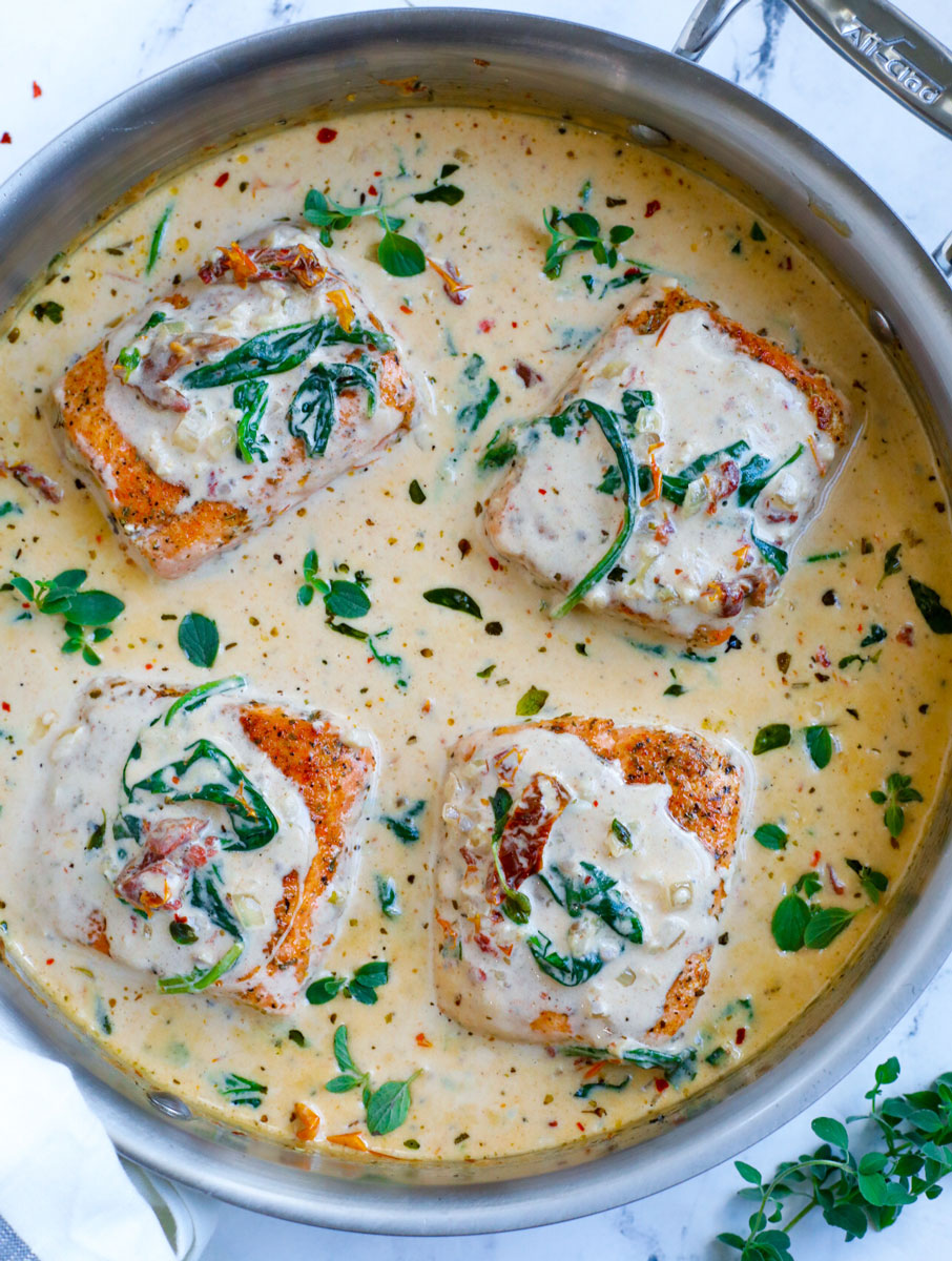 Creamy Tuscan Salmon – Cookin' with Mima