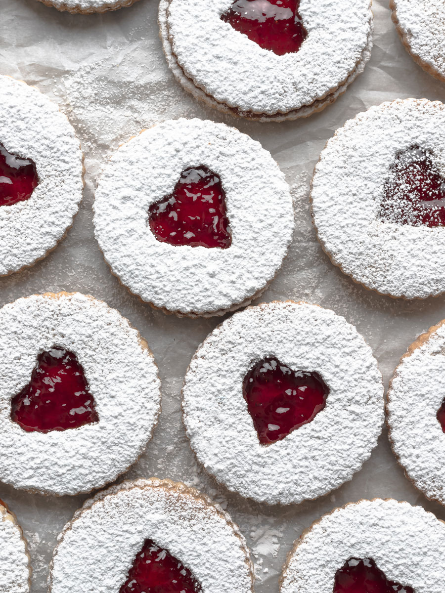 Strawberry Jam Linzer Cookies