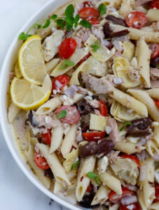 Greek Tuna Pasta Salad Recipe – Cookin' with Mima