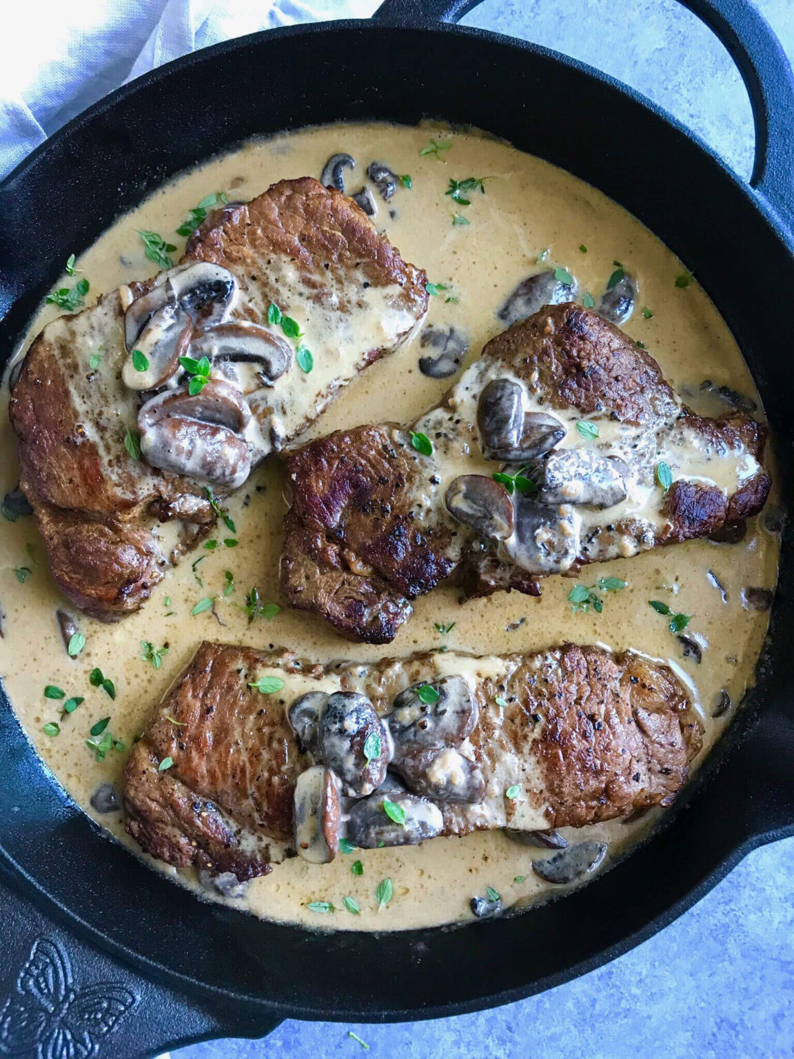 Steak With Mushroom Sauce Easy Skillet Recipe Cookin With Mima