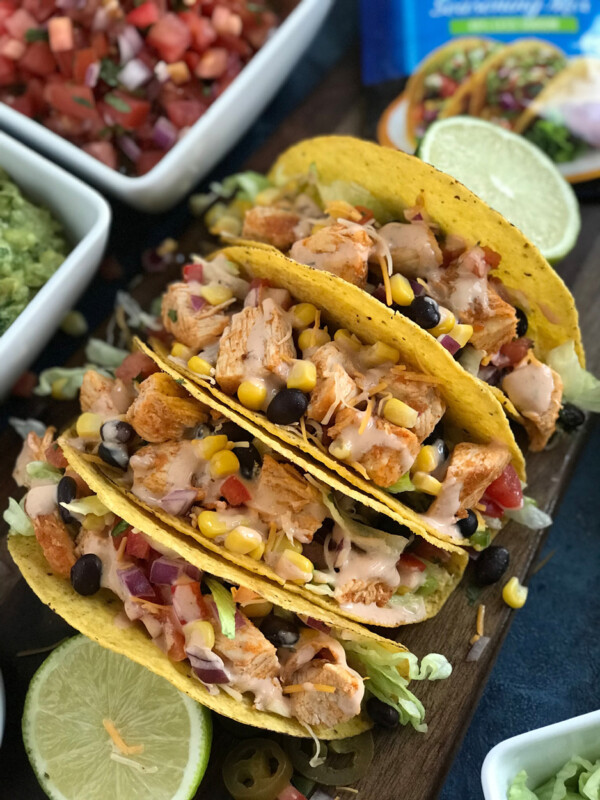 Southwest Chicken Tacos made with delicious spices and sauce