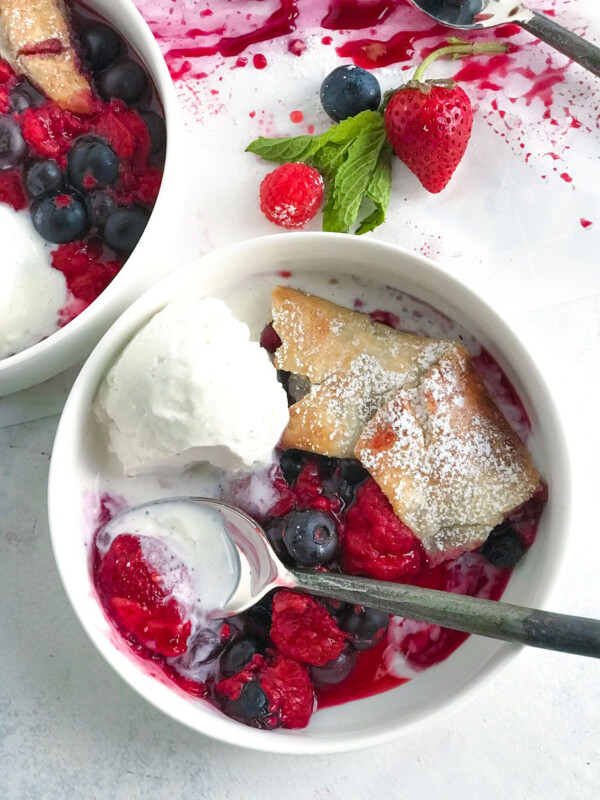 Mixed Berry Galette with Vanilla Ice Cream