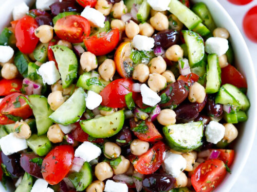 Greek Chickpea Salad - Healthy Lunch Idea