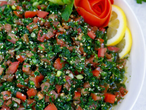 Tabouleh Traditional Lebanese Middle Eastern Salad Bowl Meze Sta