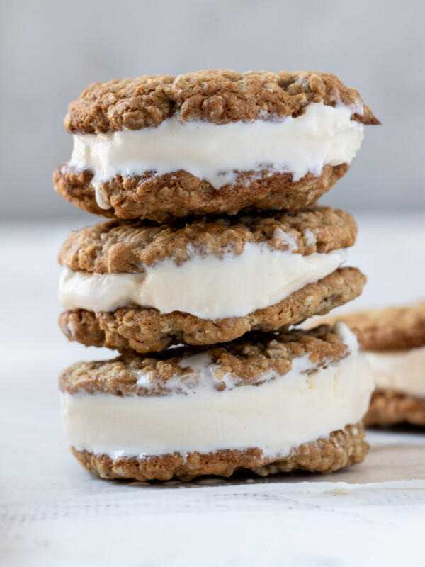 oatmeal ice cream sandwiches stacked up