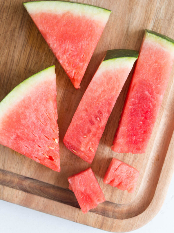 watermelon cut into different shapes.