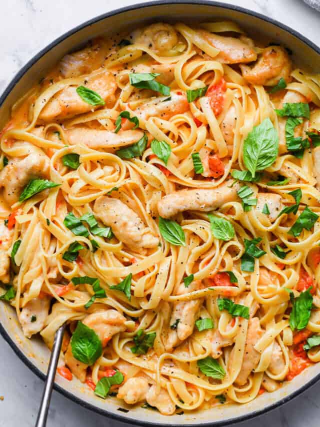 Creamy Tomato Basil Chicken Pasta – Cookin' with Mima