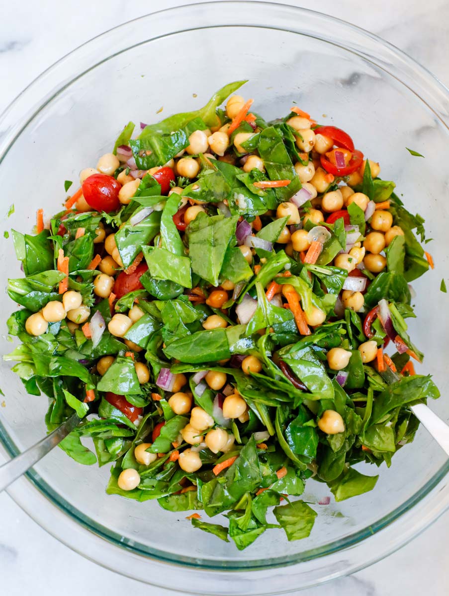 Spinach Chickpea Salad Recipe Cookin With Mima 