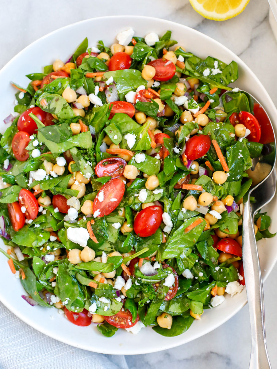Spinach Chickpea Salad Recipe – Cookin' with Mima