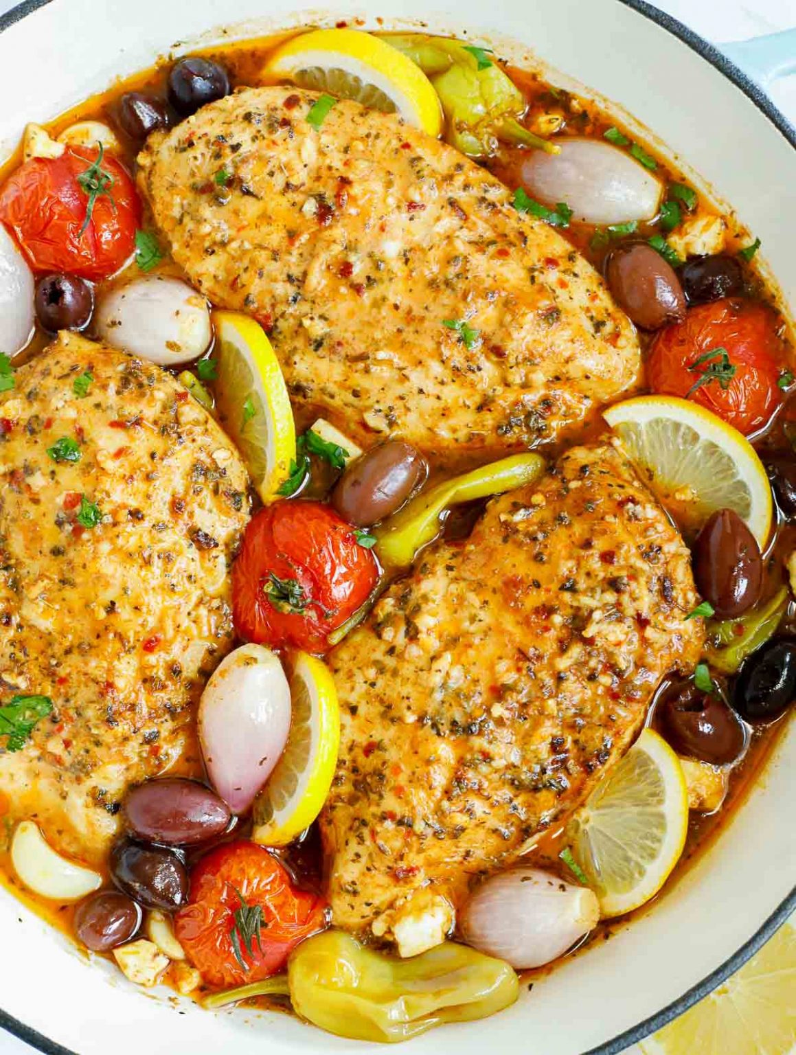 The Best One Pan Baked Greek Chicken Recipe Cookin With Mima