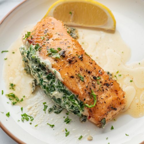 Creamy Spinach Stuffed Salmon Recipe – Cookin' with Mima