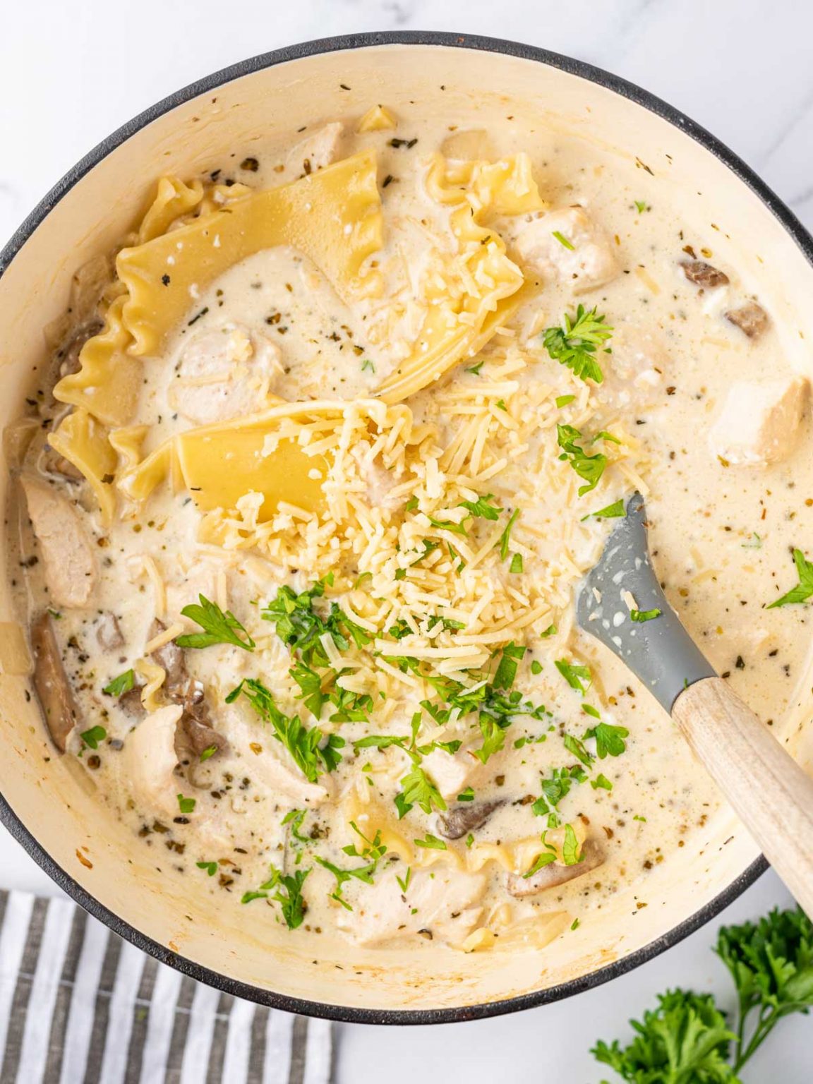 Easy Creamy White Chicken Lasagna Soup Recipe – Cookin' with Mima