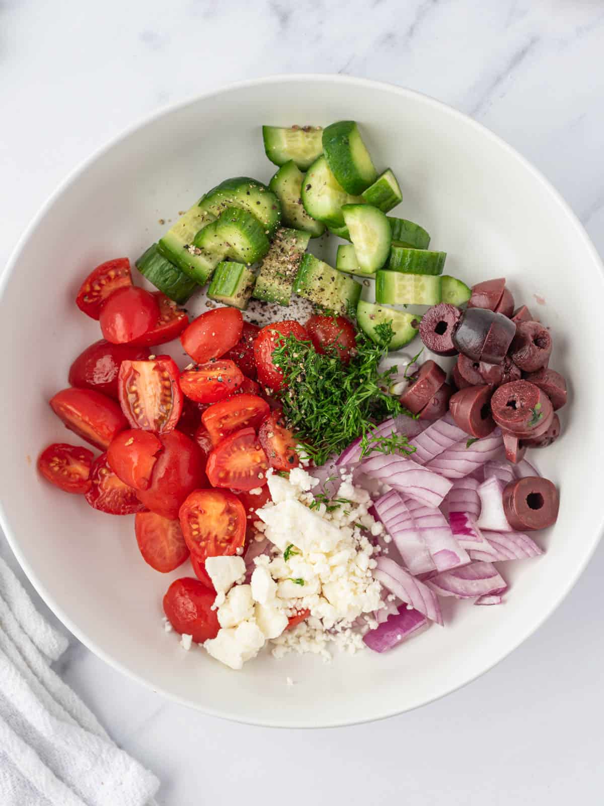 Salsa ingredients in a bowl.