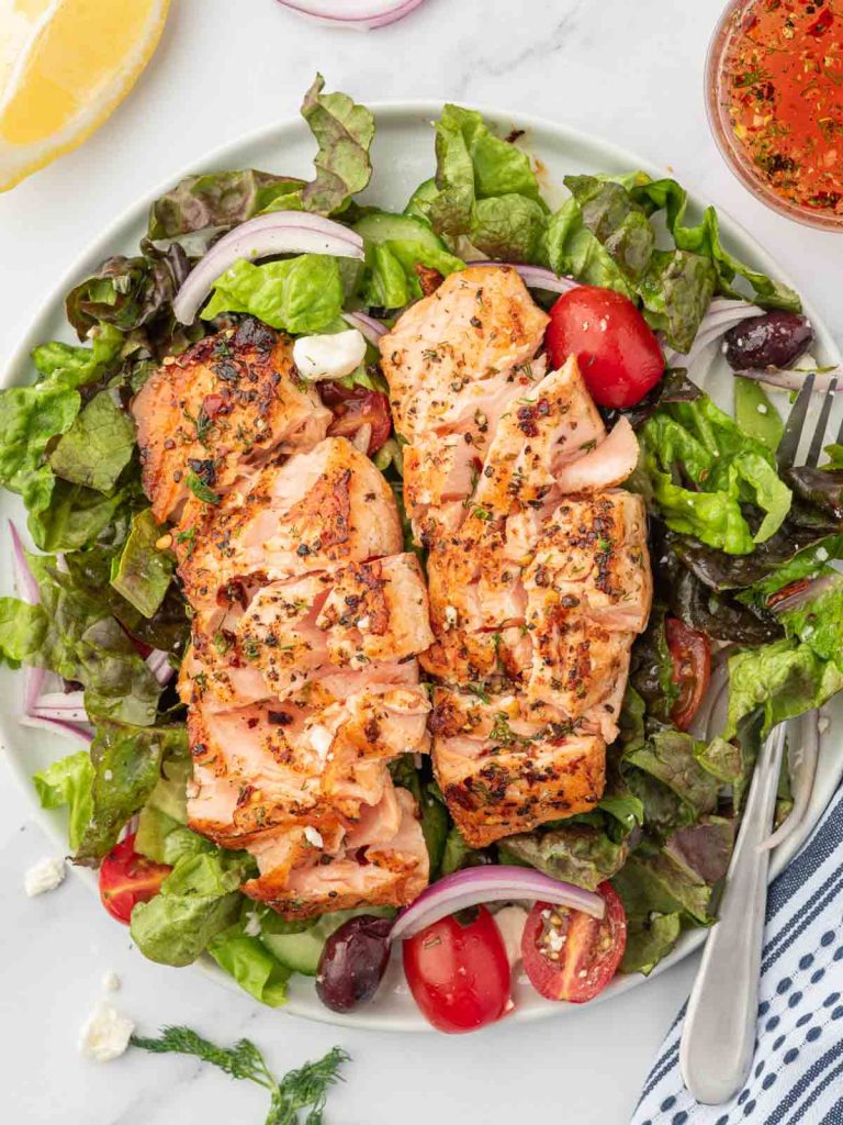 Healthy Greek Salmon Salad – Cookin' with Mima