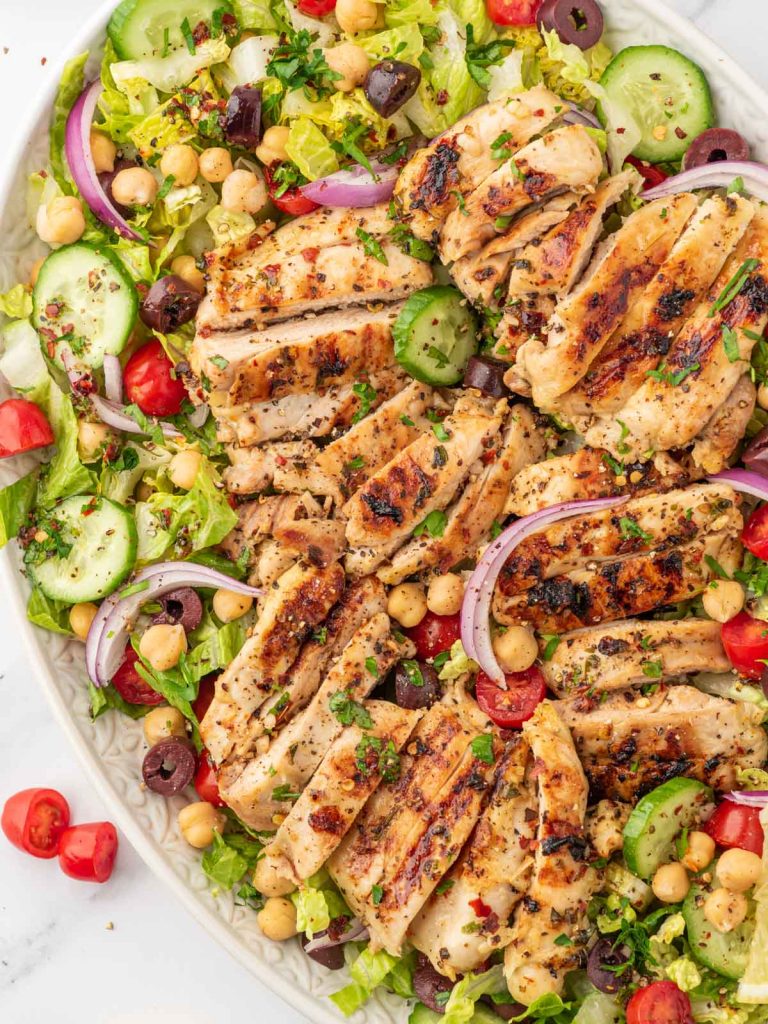 Healthy Grilled Mediterranean Chicken Salad – Cookin' with Mima