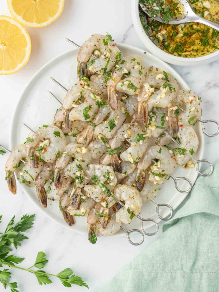 Grilled Garlic Shrimp Skewers – Cookin' With Mima