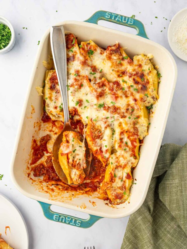 Beef and Ricotta Stuffed Shells – Cookin' with Mima